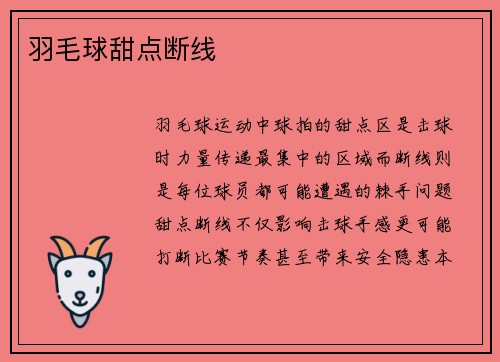 羽毛球甜点断线